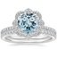 PT Aquamarine Reina Diamond Ring with Luxe Ballad Diamond Ring (1/4 ct. tw.), smalltop view