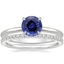 18KW Sapphire Petite Elodie Ring with Luxe Ballad Diamond Ring, smalltop view