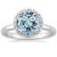 18KW Aquamarine Halo Diamond Ring (1/6 ct. tw.), smalltop view