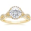 18KY Moissanite Entwined Halo Diamond Ring (1/3 ct. tw.), smalltop view