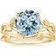 18KY Aquamarine Budding Willow Ring with Winding Willow Ring, smalltop view