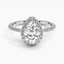 18K White Gold Cambria Diamond Ring, smalltop view