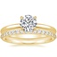 18K Yellow Gold Elodie Ring with Petite Shared Prong Diamond Ring (1/4 ct. tw.)