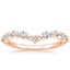 14K Rose Gold Curved Versailles Diamond Ring, smalltop view