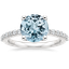 Aquamarine Rosabel Rose Cut Diamond Ring in 18K White Gold