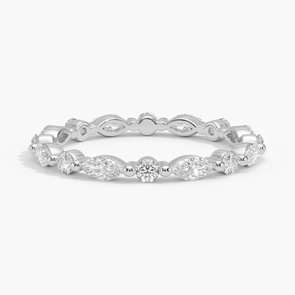 Round and Marquise Diamond Eternity Band