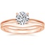 14K Rose Gold Kalina Ring with Petite Curved Wedding Ring