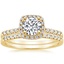 18K Yellow Gold Odessa Diamond Ring (1/5 ct. tw.) with Sonora Diamond Ring (1/8 ct. tw.)