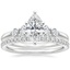 18K White Gold Miroir Diamond Ring with Luxe Ballad Diamond Ring (1/4 ct. tw.)
