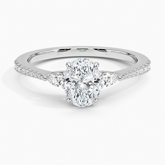 Tapered Luxe Aria Three Stone Diamond Ring - Brilliant Earth