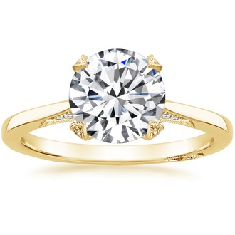 Cathedral Shoulder Diamond Accented Prong Setting
