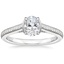 Oval 18K White Gold Jade Trau Satin Esthética Solitaire Ring