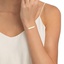 14K Yellow Gold Engravable Bar Bracelet, smallzoomed in top view on a hand