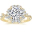 Round 18K Yellow Gold Blooming Rose Diamond Ring (1 ct. tw.)