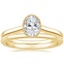 18K Yellow Gold Margot Ring with Petite Comfort Fit Wedding Ring