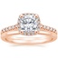14K Rose Gold Odessa Diamond Ring (1/4 ct. tw.) with Petite Comfort Fit Wedding Ring