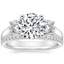 Platinum Three Stone Trellis Diamond Ring (1/2 ct. tw.) with Ballad Diamond Ring (1/6 ct. tw.)