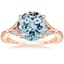 Rose Gold Aquamarine Zinnia Diamond Ring (1/3 ct. tw.)