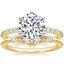 18K Yellow Gold Six Prong Petite Shared Prong Diamond Ring (1/5 ct. tw.) with Yvette Diamond Ring