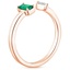 14K Rose Gold Tess Emerald and Diamond Open Ring, smallside view