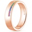 14K Rose Gold Rainbow Austin Wedding Ring, smallside view