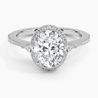 Pear Halo Diamond Ring