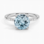 Aquamarine Bettina Diamond Ring in 18K White Gold