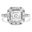 Custom Geometric Baguette Halo Diamond Ring