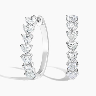 Heart Shaped Lab Diamond Hoop Earrings - Brilliant Earth