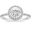 Moissanite Luxe Ballad Halo Diamond Ring (1/3 ct. tw.) in 18K White Gold