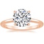 14K Rose Gold Secret Halo Diamond Ring, smalltop view