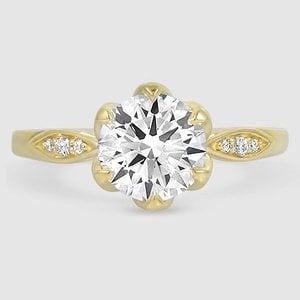 Platinum Peony Diamond Ring