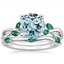 18KW Aquamarine Willow Bridal Set With Lab Emerald Accents, smalltop view
