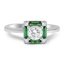 Custom Vintage-Inspired Emerald and Diamond Ring