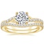 18K Yellow Gold Luxe Chamise Diamond Ring (1/5 ct. tw.) with Luxe Curved Diamond Ring (1/4 ct. tw.)