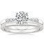 18K White Gold Lark Diamond Ring with Petite Comfort Fit Wedding Ring