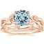 14KR Aquamarine Budding Willow Ring with Winding Willow Ring, smalltop view
