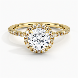 18K Yellow Gold Waverly Halo Diamond Ring (1/2 ct. tw.)