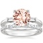 18KW Morganite Tapered Baguette Diamond Ring (1/5 ct. tw.) with Barre Diamond Ring (1/4 ct. tw.), smalltop view