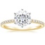 18KY Moissanite Luxe Ballad Six-Prong Diamond Ring, smalltop view