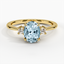 Yellow Gold Aquamarine Selene Diamond Ring (1/10 ct. tw.)