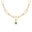 14K Yellow Gold Lab Created Emerald Charm, smalladditional view 1