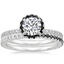 18K White Gold Waverly Diamond Ring with Black Diamond Accents with Ballad Black Diamond and Diamond Eternity Ring (1/4 ct. tw.)