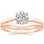 14K Rose Gold Monsella Ring with Petite Curved Wedding Ring