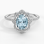 Aquamarine Reina Diamond Ring in Platinum