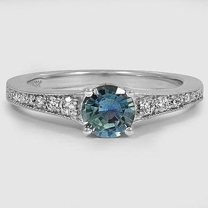 Sapphire Lucia Diamond Ring in 18K White Gold