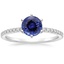 18KW Sapphire Six-Prong Luxe Ballad Diamond Ring, smalltop view