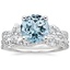 18KW Aquamarine Three Stone Luxe Willow Diamond Ring with Luxe Winding Willow Diamond Ring, smalltop view