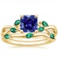 18KY Sapphire Willow Bridal Set With Lab Emerald Accents, smalltop view