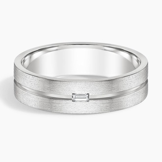 Matte Grooved Diamond Wedding Ring